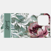 Moderne elegante bordeauxrode roos bloemen Hoesje- Case-Mate iPhone Case (Achterkant (horizontaal))