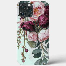 Moderne elegante bordeauxrode roos Case-Mate iPhone case
