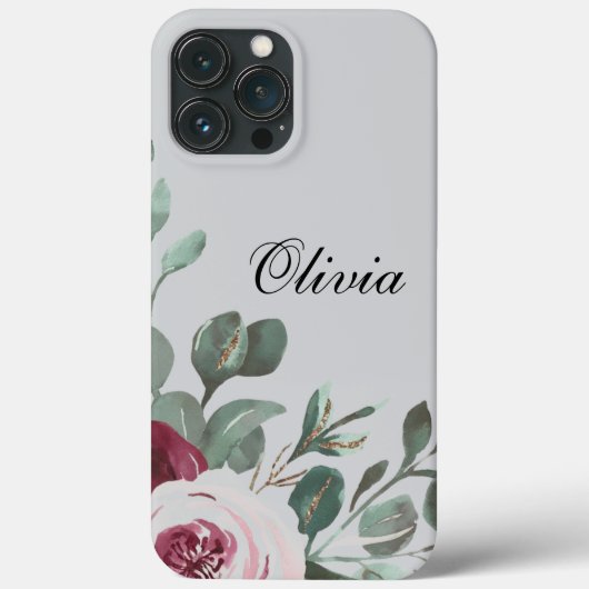 Moderne elegante bordeauxrode roos Case-Mate iPhone case (Achterkant)