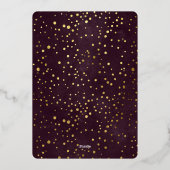 Moderne Elegante Bordo Foto Persoonlijke Kerstmis Folie Feestdagenkaart (Achterkant)