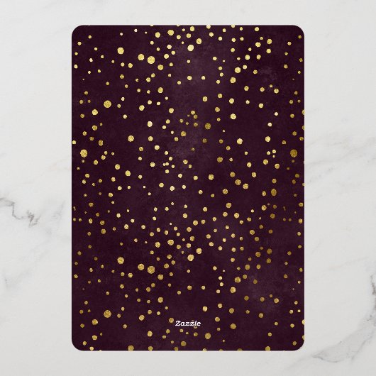 Moderne Elegante Bordo Foto Persoonlijke Kerstmis Folie Feestdagenkaart (Achterkant)