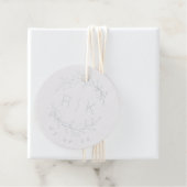 Moderne Elegante Botanische Beginletters Trouw Mon Bedankjes Labels (Met doos)