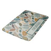 Moderne Elegante Botanische Bladeren Patroon Badmat (Gekanteld)