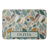 Moderne Elegante Botanische Bladeren Patroon Badmat (Voorkant)