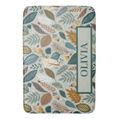 Moderne Elegante Botanische Bladeren Patroon Badmat (Voorkant Verticaal)