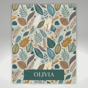Moderne Elegante Botanische Bladeren Patroon Fleece Deken