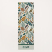 Moderne Elegante Botanische Bladeren Persoonlijk Yogamat (Voorkant)