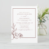 Moderne Elegante Botanische Bladeren QR Code Huwel Kaart (Staand voorkant)