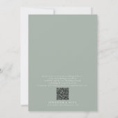 Moderne Elegante Botanische Bladeren QR Code Trouw Kaart (Achterkant)