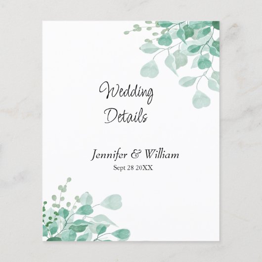 Moderne Elegante Botanische Greenery Enclosure Kaa (Achterkant)