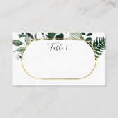 Moderne elegante botanische groen escort kaart plaatskaartje (Achterkant)
