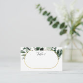 Moderne elegante botanische groen escort kaart plaatskaartje (Staand voorkant)