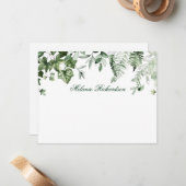 Moderne Elegante Botanische Ivy Greenery gepersona Notitiekaartje (Voorkant / Achterkant in situ)