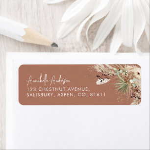 Moderne elegante botanische pampas stijlvolle terr etiket