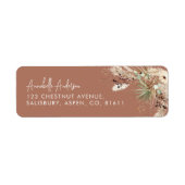 Moderne elegante botanische pampas stijlvolle terr etiket (Voorkant)