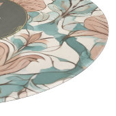 Moderne Elegante Botanische Roze Bloemen Damast Snijplank (Hoek)