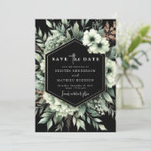 Moderne Elegante Botanische Salie Groene Trouwdag Save The Date (Staand voorkant)
