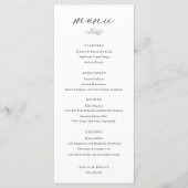 Moderne Elegante Botanische Trouwdag Menu (Voorkant)