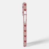Moderne Elegante Bourgondië Witte Monogram Patroon Case-Mate iPhone Case (Achterkant / Links)