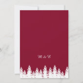 Moderne elegante Bourgondische en witte winter bru Kaart (Achterkant)