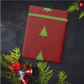 Moderne Elegante Bourgondische Groene Kerstmis Cadeaupapier