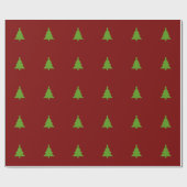 Moderne Elegante Bourgondische Groene Kerstmis Cadeaupapier (Vlak)