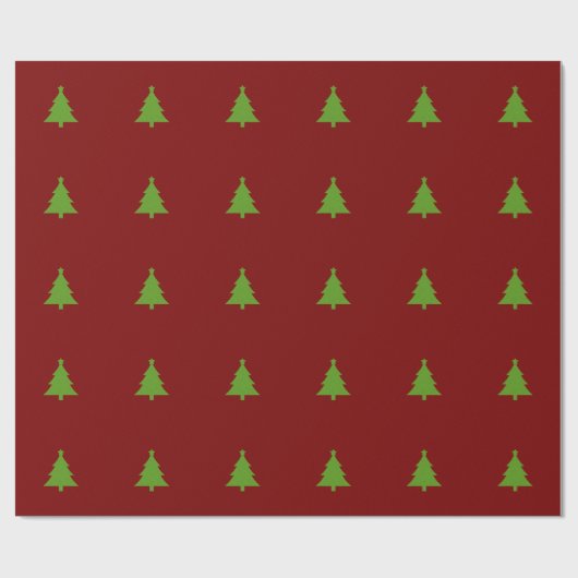 Moderne Elegante Bourgondische Groene Kerstmis Cadeaupapier (Vlak)