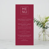 Moderne Elegante Bourgondische Menukaart (Staand voorkant)