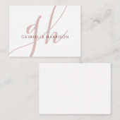 Moderne Elegante Bourgondische Script Monogram Naa Notitiekaartje (Voorkant / Achterkant)
