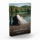 Moderne elegante bruid bruidegom paar fotoblokken (Links)