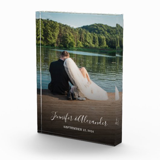 Moderne elegante bruid bruidegom paar fotoblokken (Rechts)