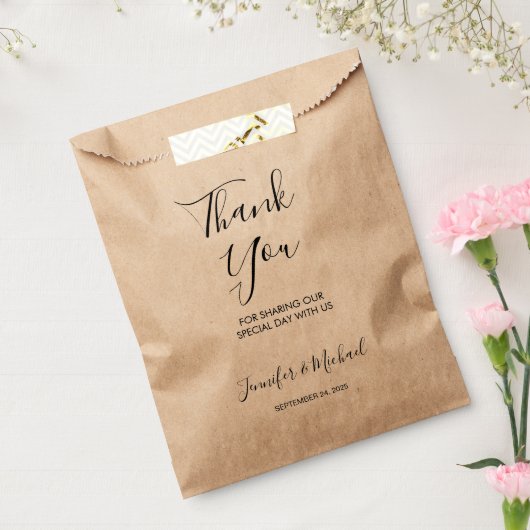 Moderne elegante bruid en bruidegom Dank u bruilof Bedankzakje (Gezegeld)