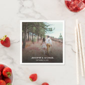 Moderne elegante bruid en bruidegom foto bruiloft servet (Insitu)