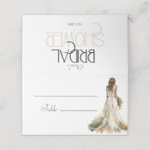 Moderne elegante bruid in trouwjurk Bruids-shower Plaatskaartje (Buitenkant ongevouwen)
