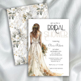 Moderne Elegante Bruid in Trouwjurk Vrijgezellenfe Kaart