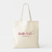 Moderne Elegante Bruid Stam Schrift Typografie Tote Bag (Achterkant)