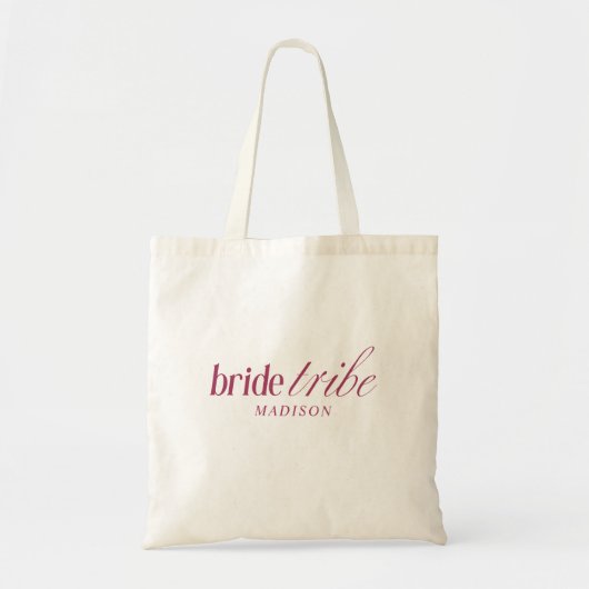 Moderne Elegante Bruid Stam Schrift Typografie Tote Bag (Voorkant)