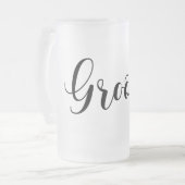 Moderne elegante bruidegom matglas bierpul (Voorkant links)