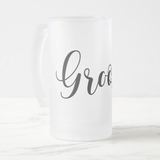 Moderne Elegante Bruidegom Matglas Bierpul (Voorkant links)