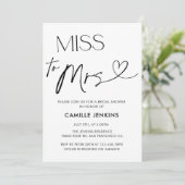 Moderne Elegante Bruidsfeest Miss To Mrs Kaart (Staand voorkant)