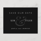 Moderne elegante bruiloft, behalve de datum aankondigingskaart (Voorkant)