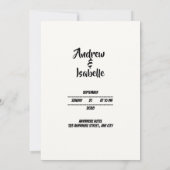 Moderne elegante bruiloft bespaart de data save the date (Achterkant)
