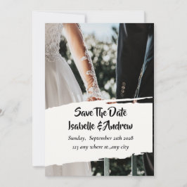 Moderne elegante bruiloft bespaart de data save the date