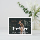 Moderne elegante bruiloft Dank je foto Briefkaart (Staand voorkant)