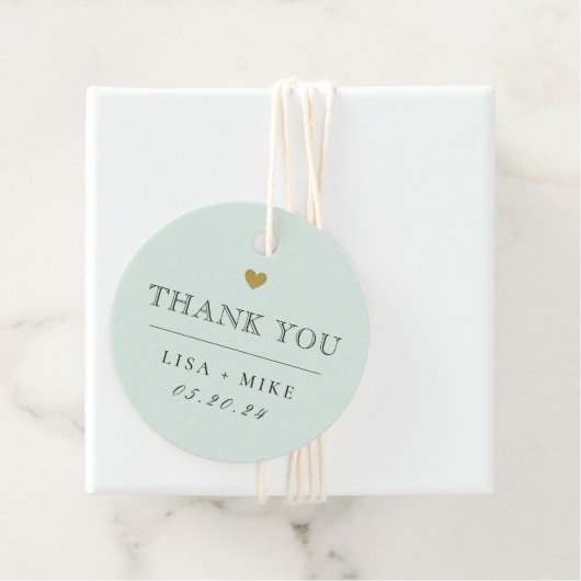 Moderne elegante bruiloft dank u ronde bedankjes labels (In situ)