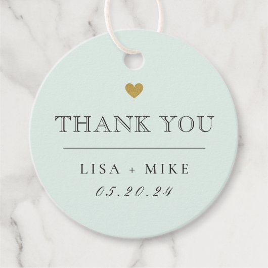 Moderne elegante bruiloft dank u ronde bedankjes labels (Voorkant)