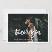 Moderne elegante bruiloft Dank u voor uw fotokaart Aankondiging (Voorkant)