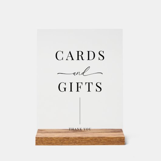 Moderne Elegante Bruiloft Kaarten & Cadeaus Acryl Bord (Voorkant)