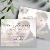 Moderne, elegante bruiloft met fotobedekking, beha aankondigingskaart