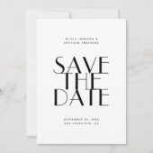 Moderne Elegante Bruiloft | Minimalistische Foto & Save The Date (Voorkant)